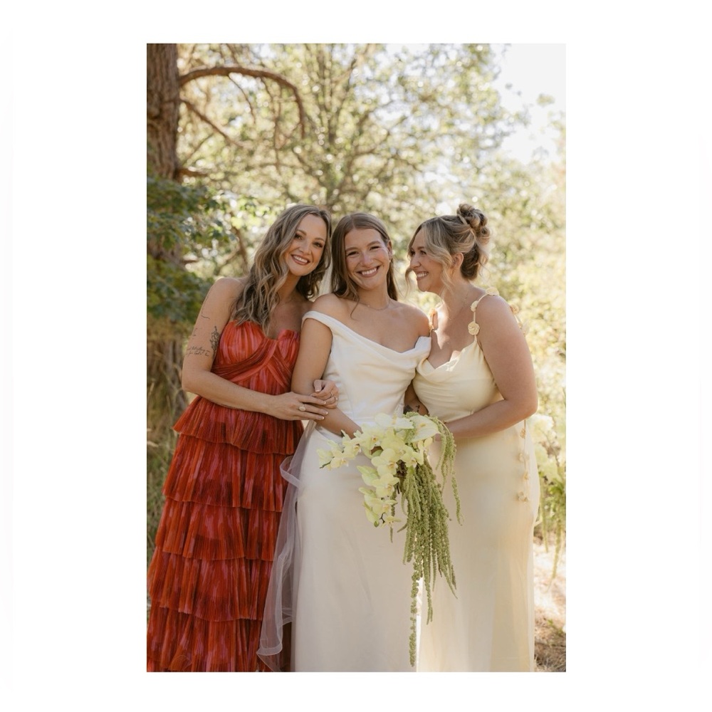Hutch Design Anthropologie Simi Strapless Tiered Red Dress - Picture 4 of 5